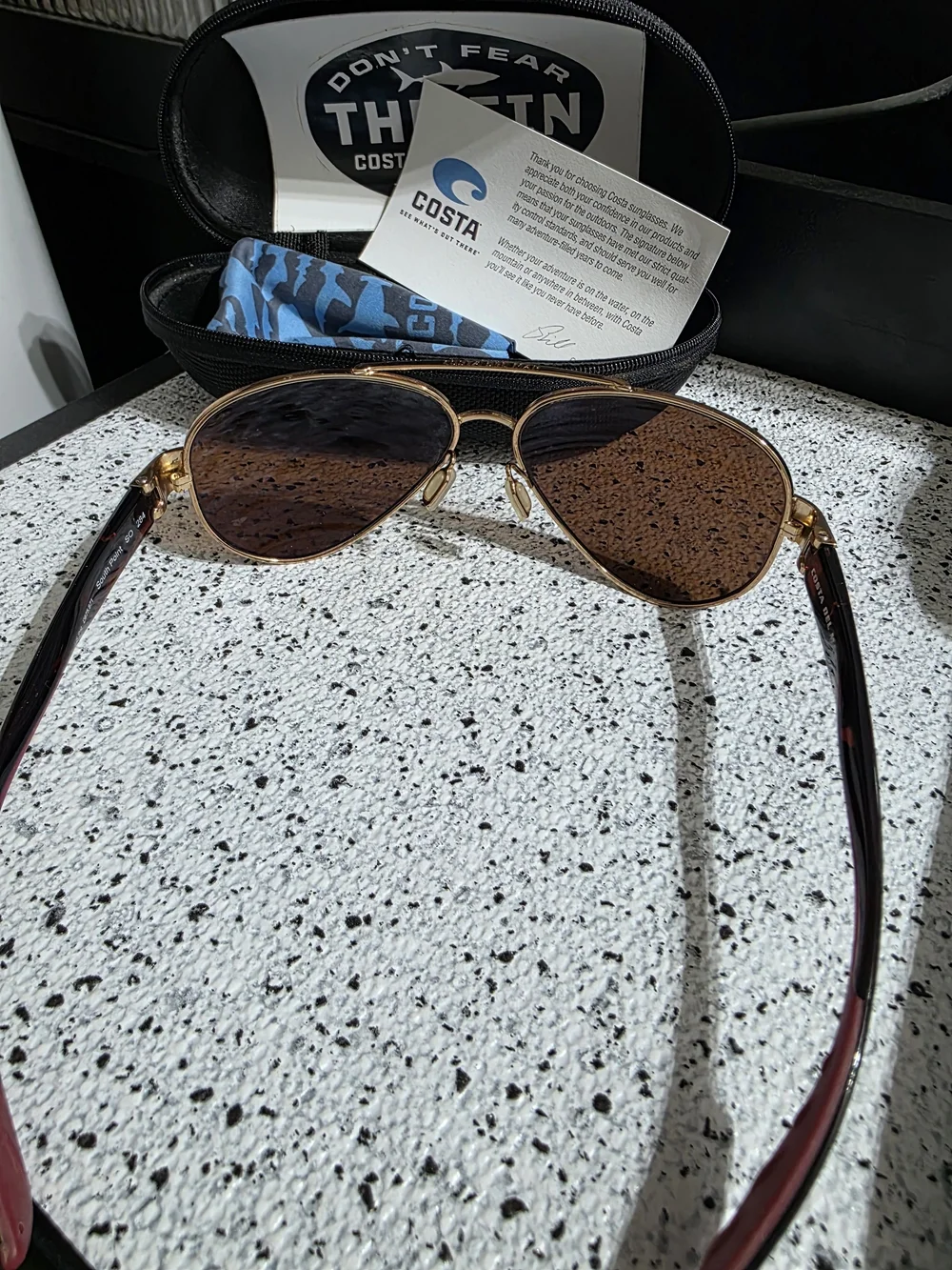 Costa Aviator Sunglasses in Gold with Mirrored Lenses